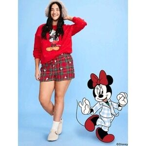 Old Navy Disney Minnie Mouse Plaid Pajama Shorts Women‎ XS NWT